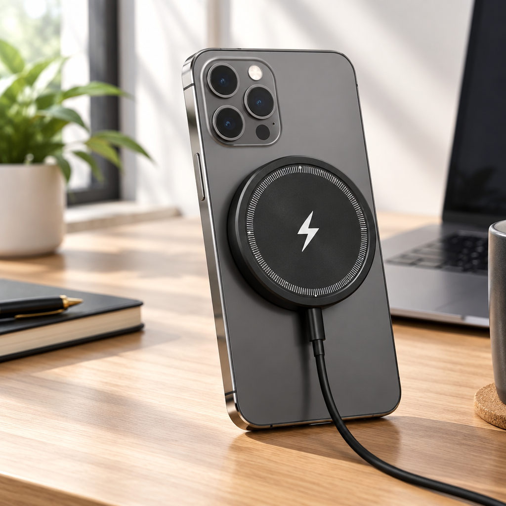 Magnetic Wireless Phone Fast Charger with Type-C Cable
